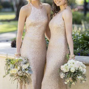 Sorella Vita gold bridesmaid dress